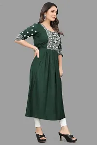 Classic Rayon Embroidered Kurti for Womens-thumb4