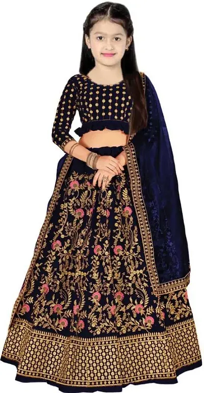 Fancy Satin Lehenga Cholis For Baby Girl