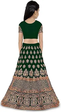 ClothesShop Girl's Satin Semi-stitched Lehenga Choli-thumb1