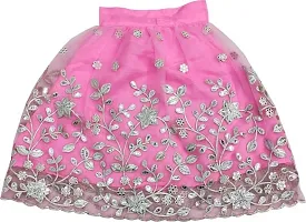 ClothesShop Girl's Net Full Stitched Readymade Lehenga Choli (5-6 Years, Baby Pink)-thumb2