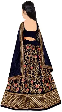 ClothesShop Girls Silk Semi Stitched Lehenga Choli-thumb1