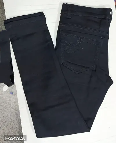 Stylish  Polycotton black jeans For men stretchable-thumb0