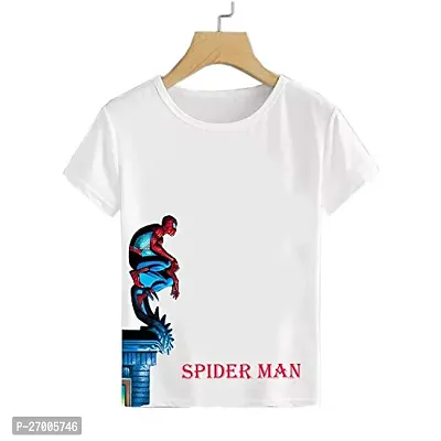 Stylish White Cotton Blend Printed T-shirts For Boys-thumb0