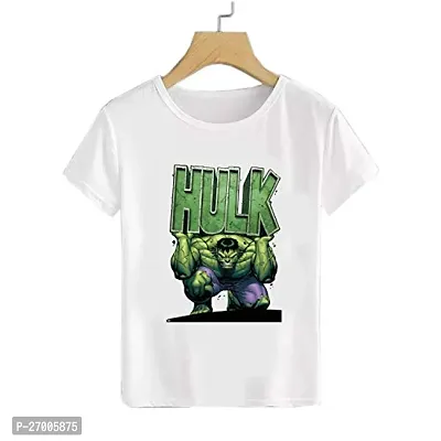 Stylish White Cotton Printed T-shirts For Boys-thumb0