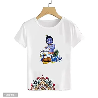 Stylish White Cotton Blend Printed T-shirts For Boys-thumb0