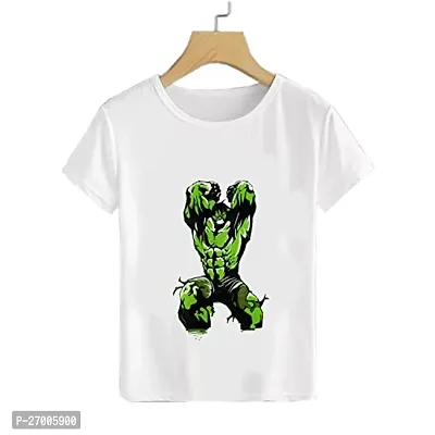 Stylish White Cotton Printed T-shirts For Boys-thumb0