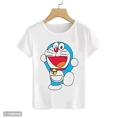 Stylish White Cotton Printed T-shirts For Boys-thumb0