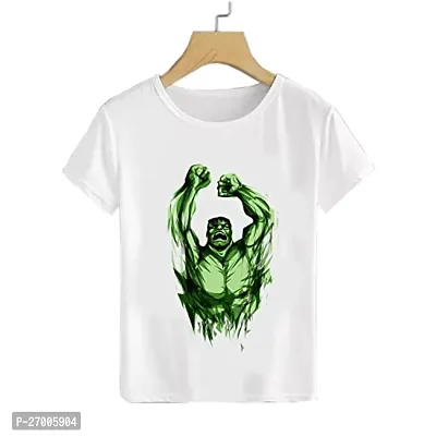 Stylish White Cotton Printed T-shirts For Boys-thumb0