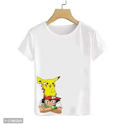 Stylish White Cotton Printed T-shirts For Boys