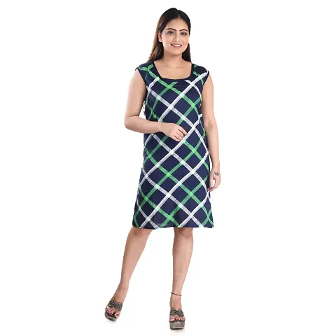 Stylish Checked Nightdress For Women