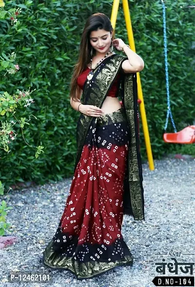 Beautiful Art Silk Woven Design Saree with Blouse Piece For Women-thumb0