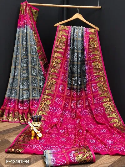Beautiful Art Silk Saree with Blouse Piece For Women-thumb0