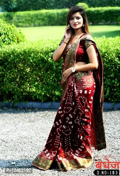 Beautiful Art Silk Woven Design Saree with Blouse Piece For Women