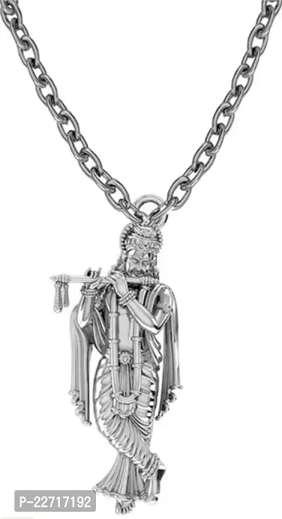 Elegant Silver Stainless Steel Chain With Pendant For Men-thumb0