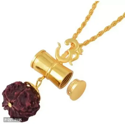 Elegant Golden Brass Chain With Pendant For Men