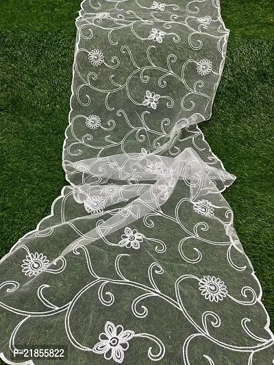 Women's Net Embroidery Net Dupatta