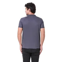 Dark Grey Polyester Blend Active Wear Tshirt-thumb2