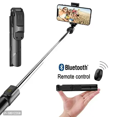 3in1 Wireless Selfie Stick Tripod Foldable Bluetooth Shutter Remote for Photo, Video  Live Steaming Extendable Handheld Stand Tripod-thumb0