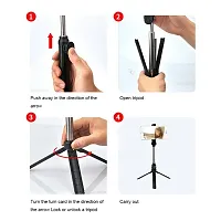 3in1 Wireless Selfie Stick Tripod Foldable Bluetooth Shutter Remote for Photo, Video  Live Steaming Extendable Handheld Stand Tripod-thumb1