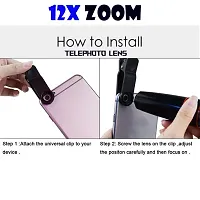 12x mobile phone lens compatible with all Smart phone || Mobile Lens||Universal Mobile Lens ||Telescope Lens-thumb1