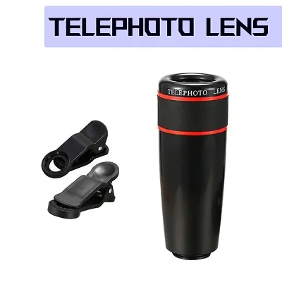 HD Cell Phone Camera Lens 12x Optical Zoom Telephoto Lens Clip-On Smartphone Lens Compatible with all android