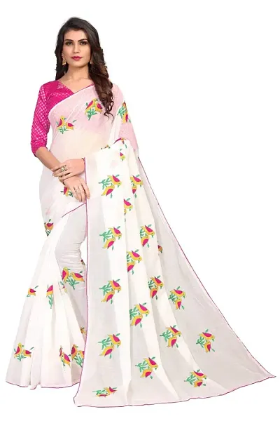 BHAKHAR FAB Chanderi cotton sarees with jequard blouse peace