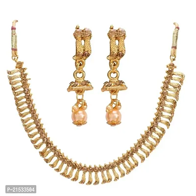 Laxmi collections Stylish Gold Plated Necklace Set | JWL-138