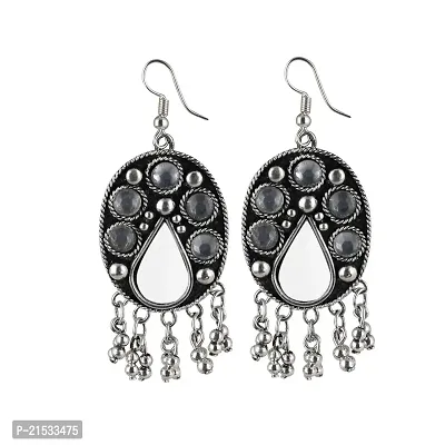 Laxmi collections Women's Alloy, Metal Hook Dangler Hanging Earrings-Silver | JWL-162