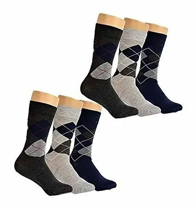 Soft Combos Of 6 Pure Cotton Mid Calf Socks For Men