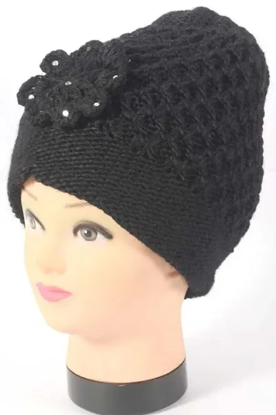 Designer Woollen Cap For Women