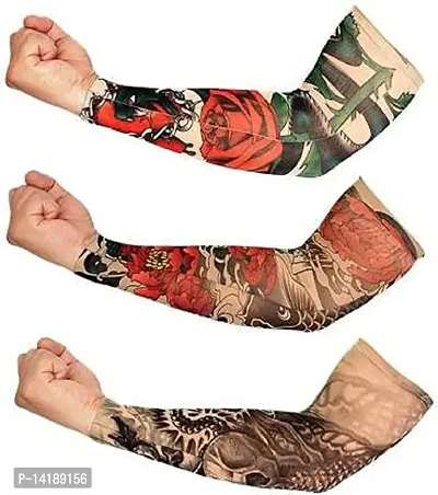 Printed Fake Tattoo Arm Sleeves Pack of 3-thumb0