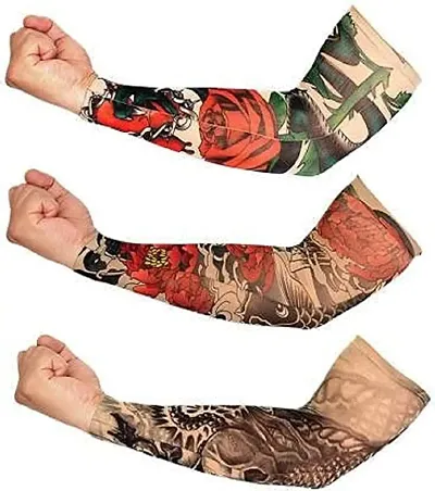 Stylish And Comfortable Printed Tattoo Arm Sleeve For Men Pack of 3