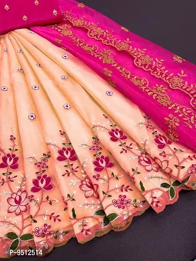 Beautiful Net Embroidery Semi Stitched Lehenga Cholis With Dupatta For Women