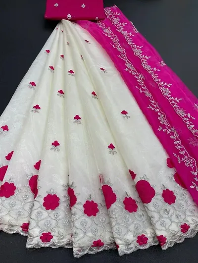 Beautiful Net Fabric Embroidery Lehenga For Women