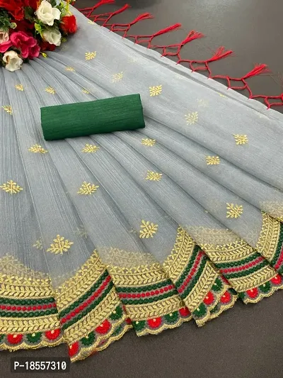 Beautiful Net Saree With Blouse Piece