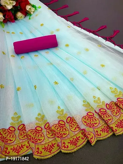 New Organza Soft Saree For  Gorgeous Look