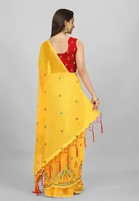 Classic Organza Embroidered Saree with Blouse piece-thumb1