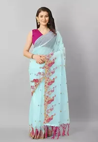 Classic Net Embroidered Saree with Blouse piece-thumb2