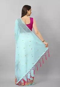 Classic Net Embroidered Saree with Blouse piece-thumb1