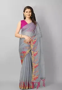 Classic Net Embroidered Saree with Blouse piece-thumb1