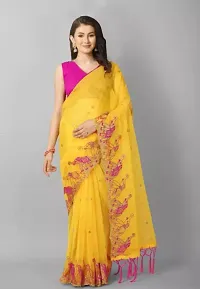 Classic Net Embroidered Saree with Blouse piece-thumb2