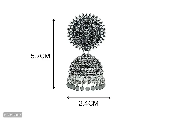 Oxidize Silver Earring Jhumka For Women Girls Fashion-thumb3