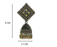 Oxidize Golden Light Weight Kundan Jhumka Earring For Girls Women (Medium)-thumb1