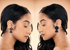 Oxidize Black Earring Jhumka Set Combo For Women Girls Fashion (Pack Of 5 Pair)-thumb1