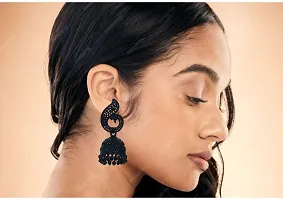 Oxidize Black Earring Jhumka Set Combo For Women Girls Fashion (Pack Of 5 Pair)-thumb2