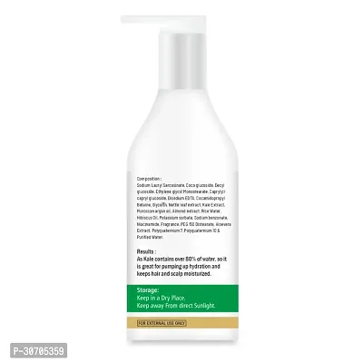 Just Awe Kale Shampoo- 200ml | Damage Repair Shampoo- strengthen the hair shaft and mend split ends (Pack of 1)-thumb2