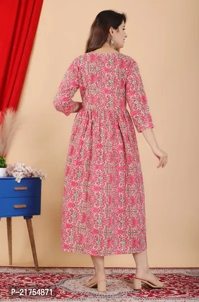 Women Rayon malticolour Printed feeding  gown-thumb2