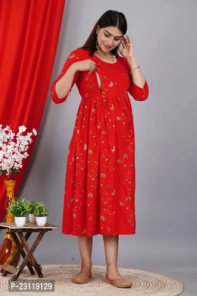 Classic Viscose Rayon Printed Maternity Kurtis for Women