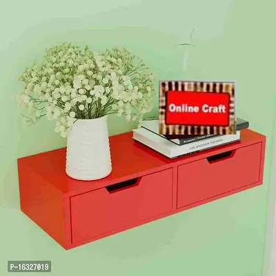 wooden wall drawer red color