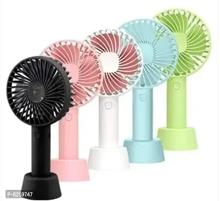 Mini Portable USB Hand Fan Built-in Rechargeable Battery Operated Summer Cooling Table Fan with Standing Holder Handy Base For Home Office Indoor Outdoor Travel-thumb0